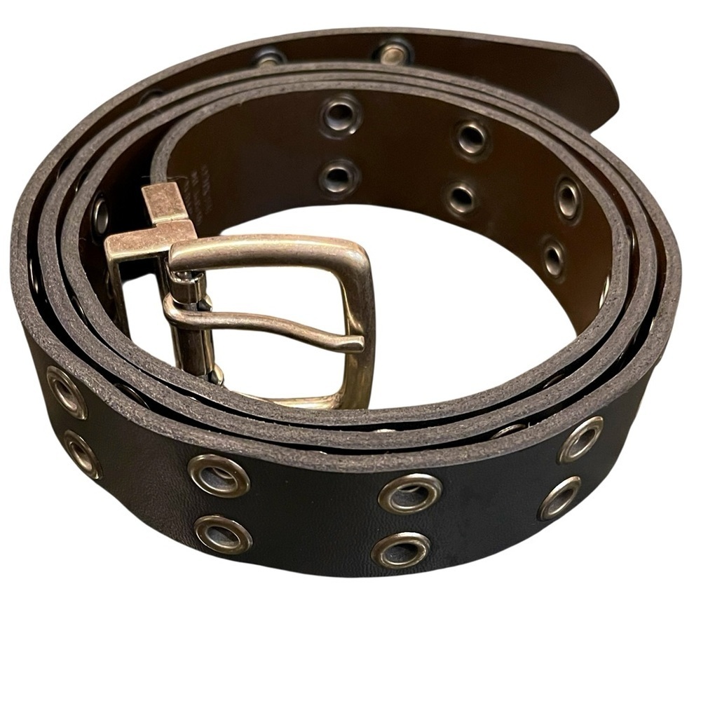 NWOT Men's Black & Brown Reversible Leather Belt with Silver Buckle. Size 3XL